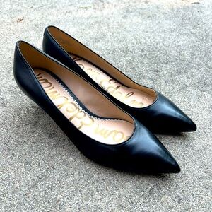 Sam Edelman black leather kitten heels size 7.5